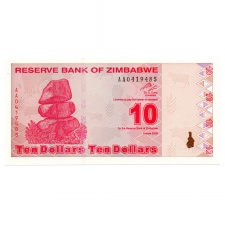 Zimbabwe 10 Dollár Bankjegy 2009 P94