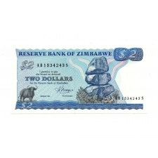 Zimbabwe 2 Dollár Bankjegy 1983 P1b