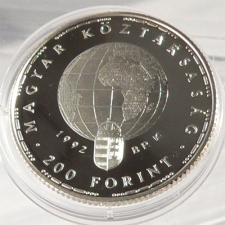 Veszélyeztetett Állatvilág 200 Forint 1992 PP Gólya ezüst 