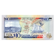 Kelet-karibi Államok 10 Dollár Bankjegy 1994 P32l