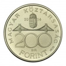 2014 Deák Ferenc ezüst 200 Forint Piefort emlékérem BU