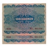 Ausztria 100 Korona Bankjegy 1922 aUNC sorszámkövető pár
