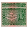 Ausztria 100 Korona Bankjegy 1922 aUNC sorszámkövető pár